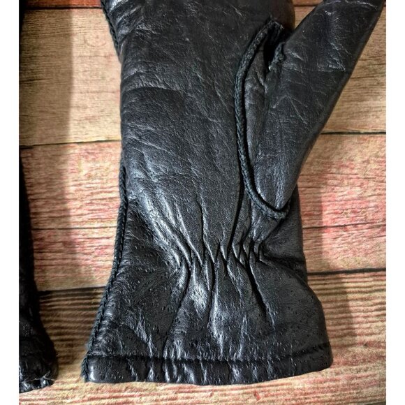 Thinsulate Ladies Black Faux Leather Driving Gloves Size S Small Insulated MINT - Picture 5 of 6